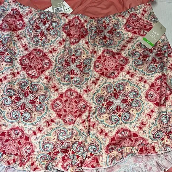 INK+IVY Women's Sleepwear 2pc Set Raglan Sleeve T-Shirt Peach & Pink Size XL NWT - Picture 5 of 7